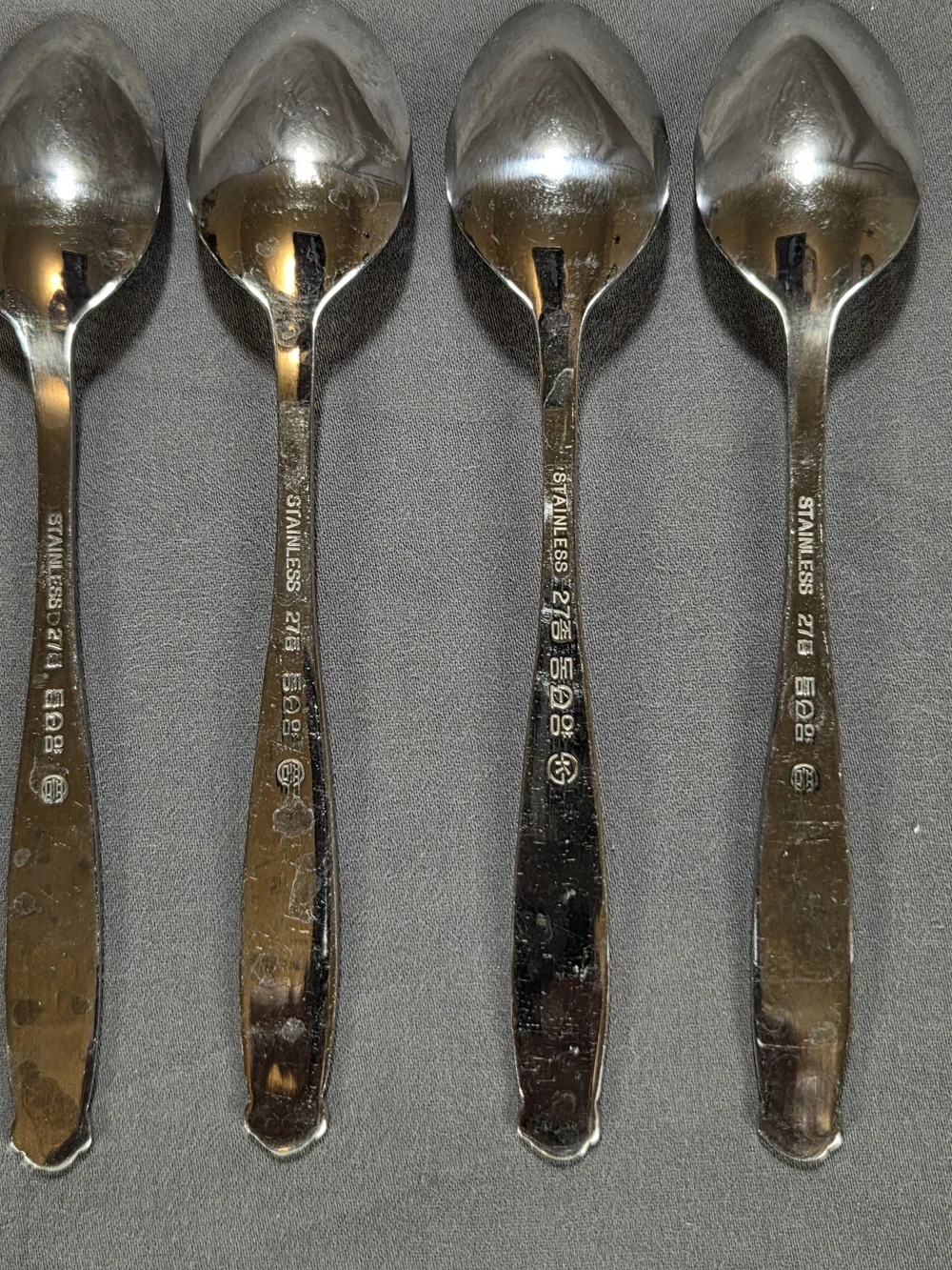 Vintage Korean Cloisonne Enamel Floral Stainless Steel Tea Spoons Dongyang